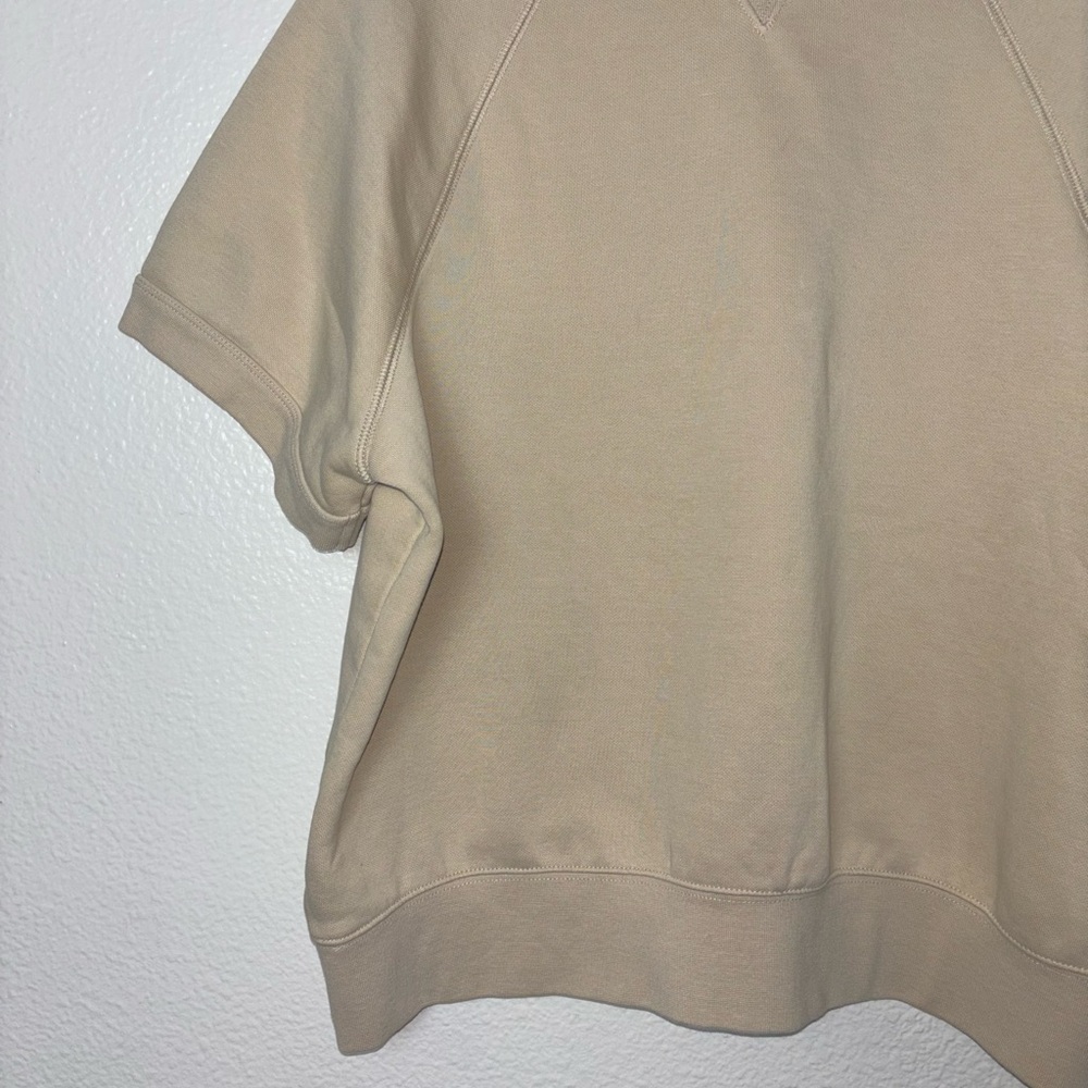 Champion Women's Short Sleeve Fleece Sweatshirt Size Medium Vintage Inspired Tan - Picture 13 of 16